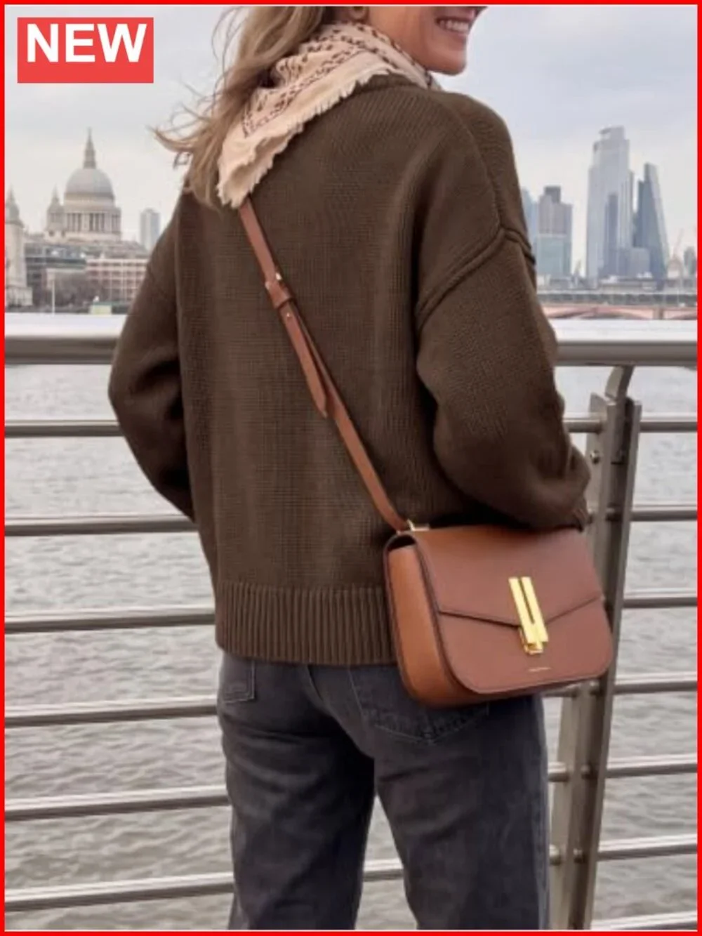 Chunky Knit Oversized Crew Neck Pullover Sweater